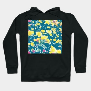 Pretty teal garden print Hoodie